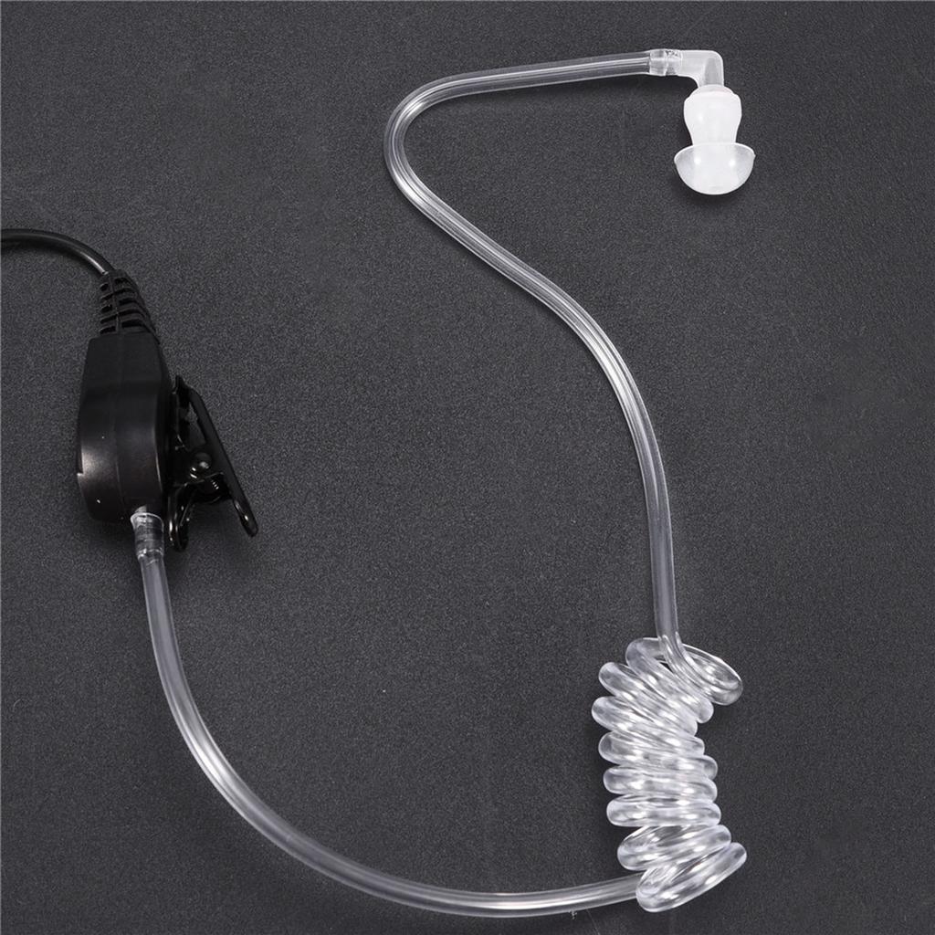 2 Pin   Acoustic Tube Earphone, Tube Earphone with 360 degrees  Rotating Clips and PTT Microphone, Red Light for Two Way Radio Wakie Talkie