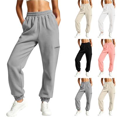 Calças Jogger Casuais Femininas com Cordão e Bolsos para Uso Diário