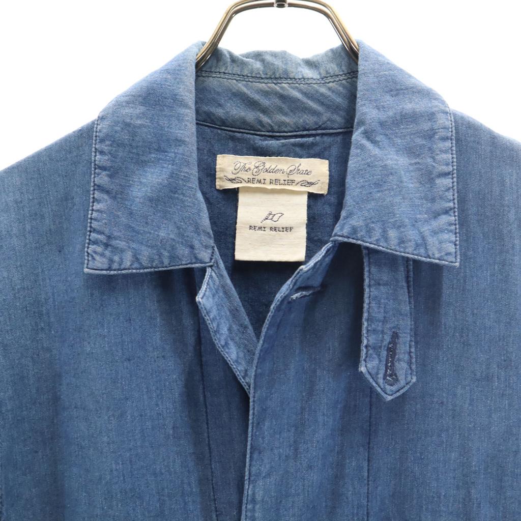REMI RELIEF Made In Japan Chambray Shirt Jacket M Blue Women Used