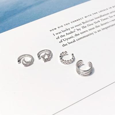 Women's Daily Mini Ring Ear Cuff Bracelet Earrings (4 Types)