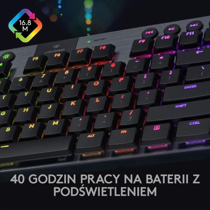 Clavier gaming - logitech - g915 tkl - mécanique - sans fil - rétroéclairé rgb
