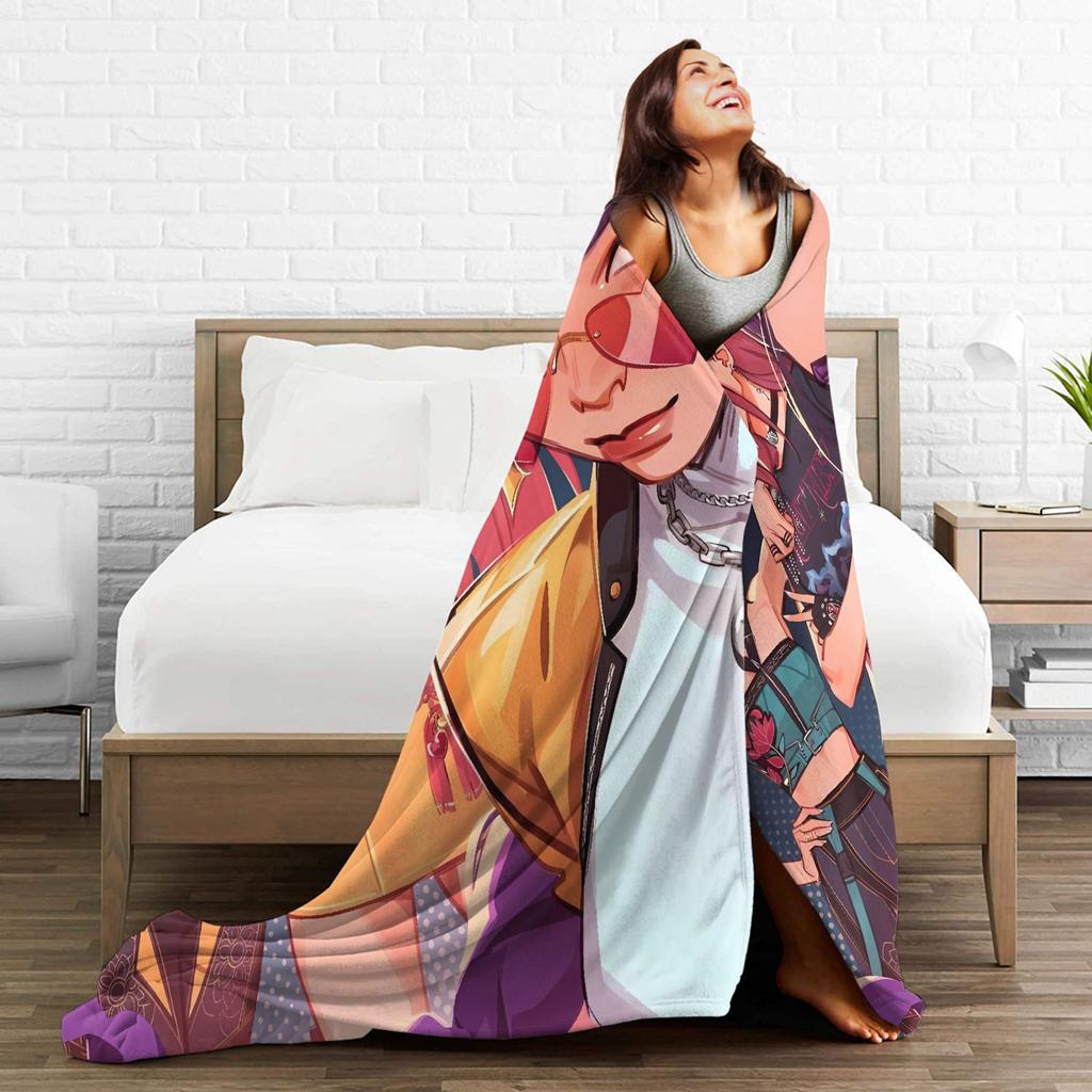 Warm Soft BlanketChild Travel KPop Demon Hunters Throw Blanket  Flannel Bedspread For Living Room Graphic Sofa Bed Cover