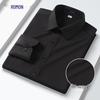 ROMON Men's 3D Textured Bamboo Fiber Wrinkle-Resistant Long Sleeve Shirt