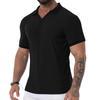 Camisa de Golf para Hombre Casual Deportiva Cuello en V Cuello Acanalado Manga Corta Moda Casual Color Liso Primavera y Verano Corte Regular