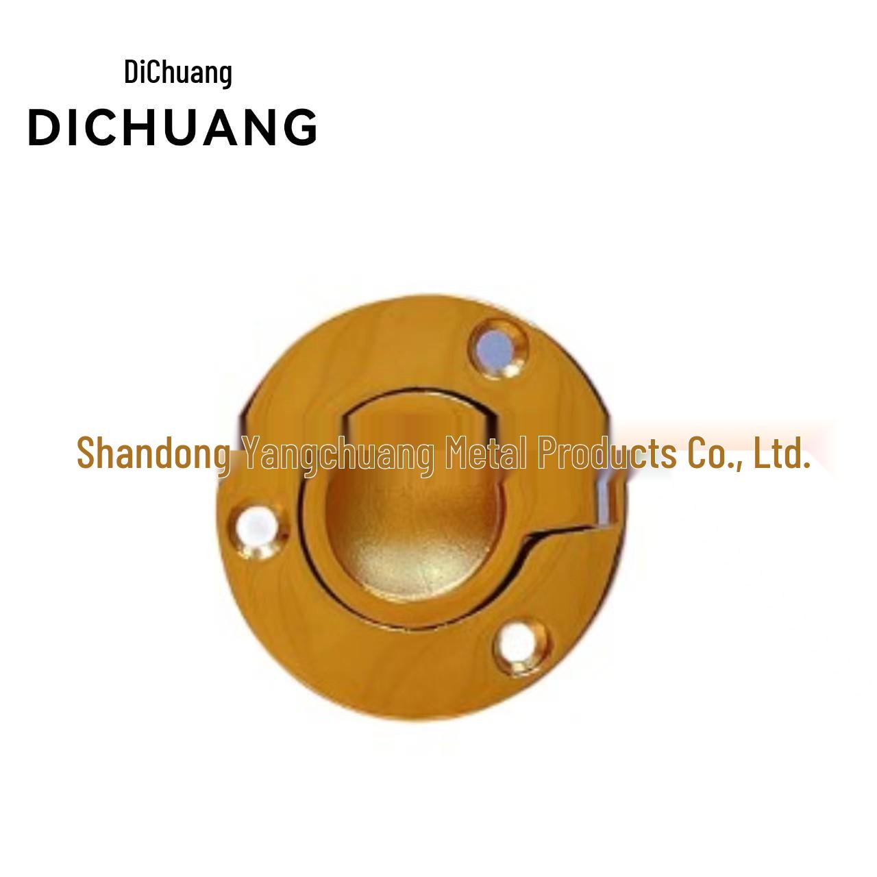 Gold-Plated 316 Stainless Steel Yacht Floor Lock, 50mm Round Gold-plated 50mm Round Floor Buckle