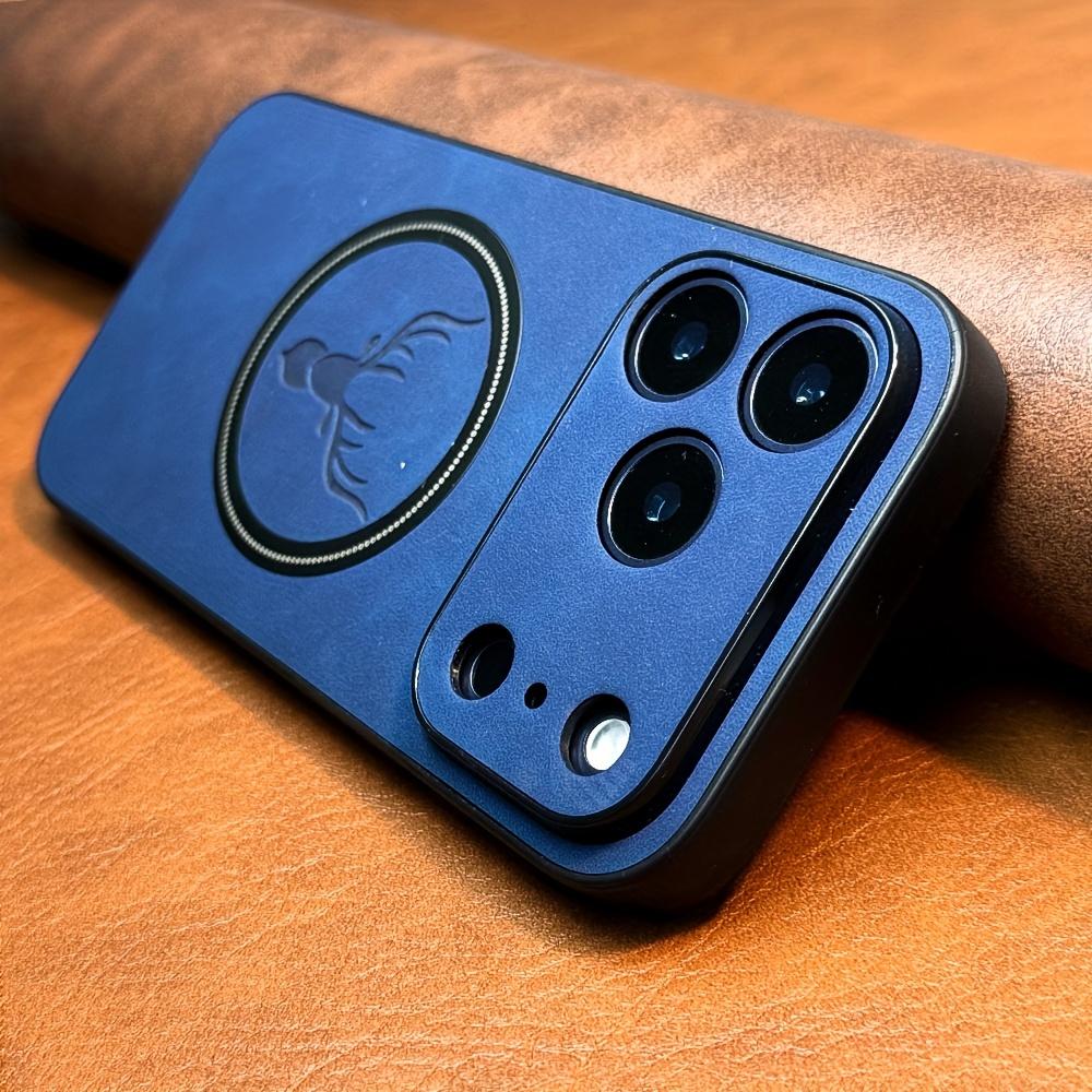 Luxury PU Leather Deer Case for IPhone 17 Air 16 15 14 13 12 11 Pro Max Plus 16E for Magsafe Wireless Charge Shockproof Cover