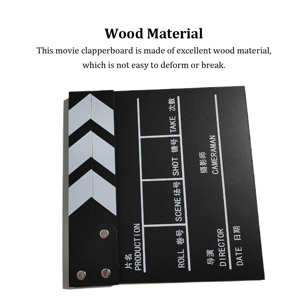 Movie Clapperboard Professional Printed Pattern Wood Video Director Clapperboards Scene Boards Accessories