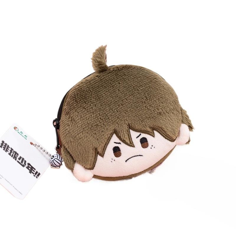 1Pc 10CM Kawaii Haikyuu Plush Pendant Toy Hinata Shoyo Tobio Kageyama Tadashi Yamaguchi Dolls Coin Purse Keychain Pendant Gift