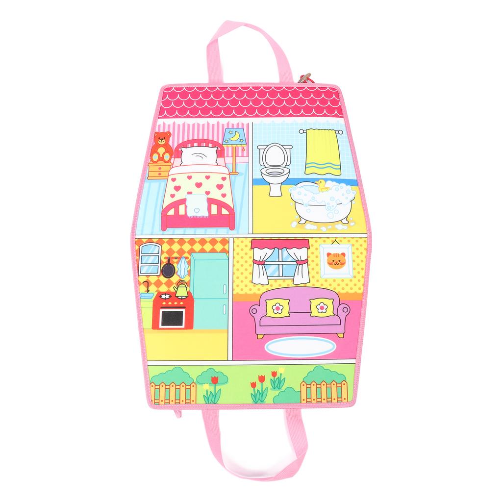 Dress Up House Felt Board Double Sided Foldable Dress Up Teaching Toy Storytelling Early Learning