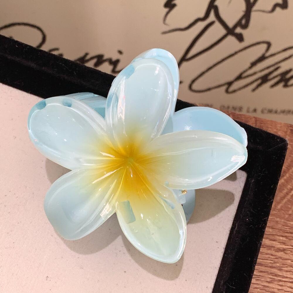 

Красочный градиентный зажим-краб Франжипани для женщин - Цветочный аксессуар для волос конфетных оттенков 8cm