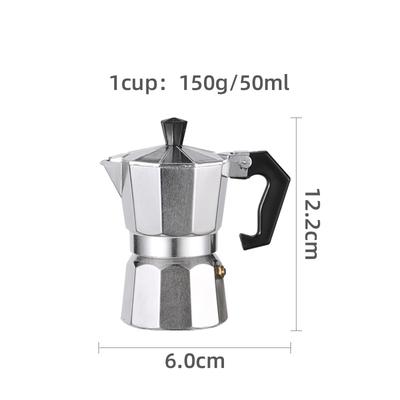 Mokka-Kaffeekanne aus Aluminium, schnelle Kaffeemaschine für den Herd, klassische achteckige Form, Küchenzubehör, Kaffeeutensilien