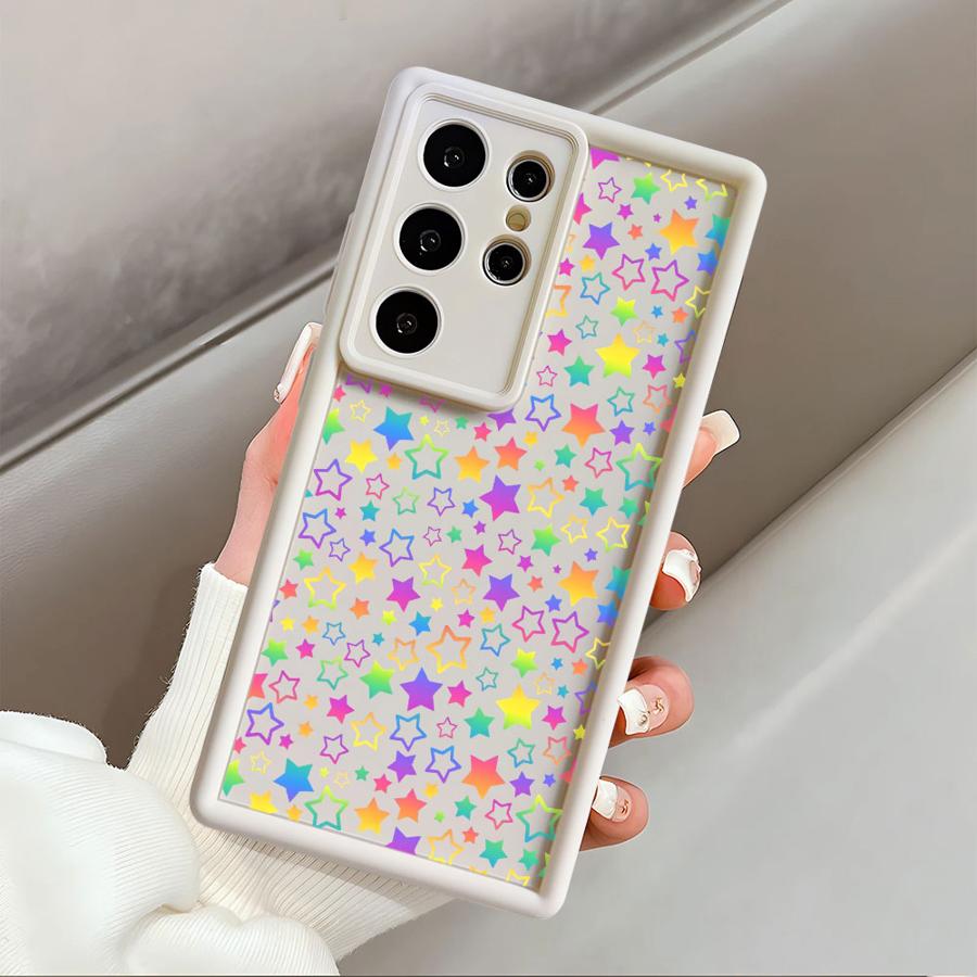 Phone Case for Samsung Galaxy S25 Edge S25 Ultra S22 S24 Plus S23 FE S20FE S21 S24Ultra Soft Cover Colorful Stars