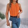 Damen T-Shirt mit V-Ausschnitt, ärmellos, einfarbig, für Damen, T-Shirt, Street-Strickmode