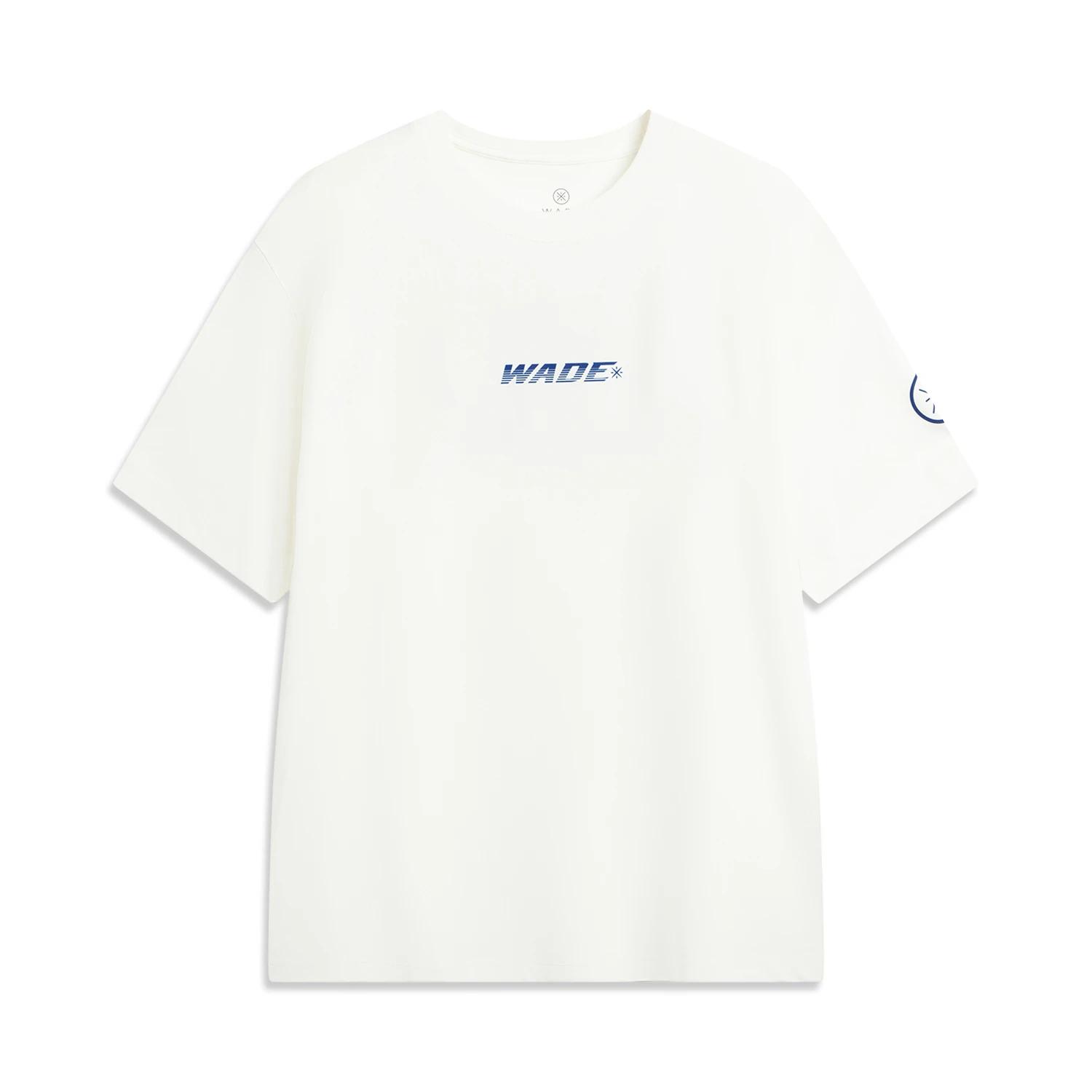 Li-Ning Wade Series Letter Print Casual Fashion Loose Versatile Short Sleeve T-Shirt Men tops AHSW377-2 L