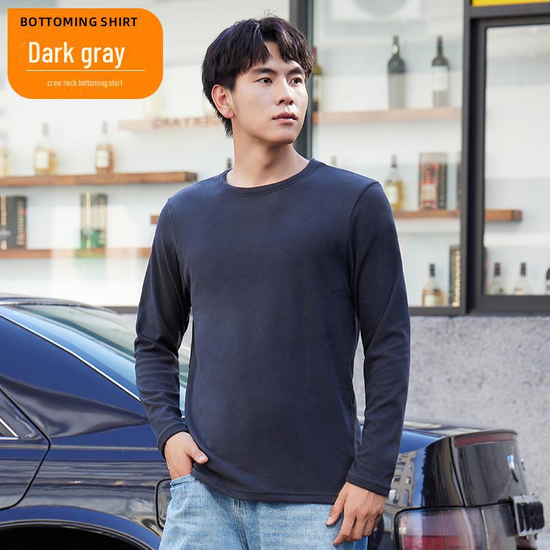 

Мужской толстый хлопковый термосвитер с длинным рукавом 2XL (for 130-150 jin) темно-серого