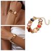 Rhinestone Retro Enamel Bangle Flower Women's Hand Bracelet Handicraft Baroque Bracelet  Women Girl