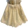 Plus Size Beaded Lace High Waist Shorts - Summer Casual, Wide Leg, Slimming, New Arrivals