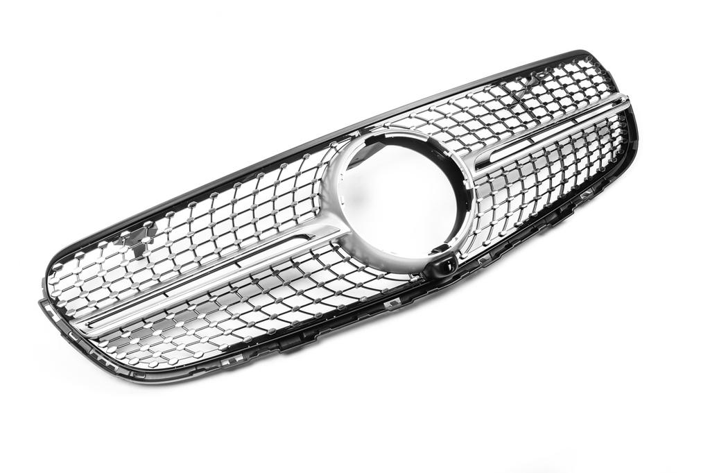 Frontgrill Diamond Silver (2015-2019) Med kamerafeste for Mercedes GLC X253