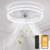 APPOLYN Ceiling Fan Light, LED Ceiling Light, Air Circulation Fan with Dimmable Light, Color Change, and Rotating Blades, Timer Included, Suitable
