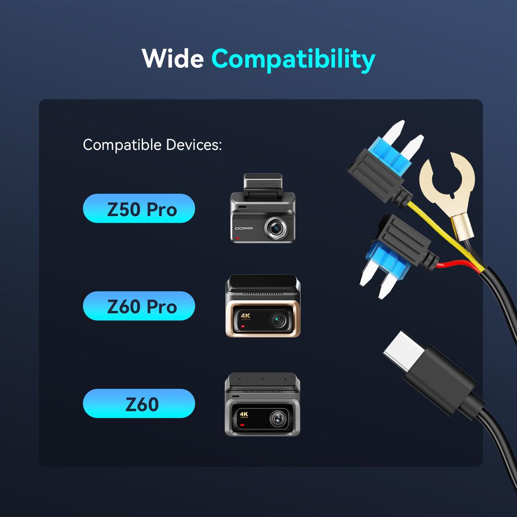 DDPAI Dashcam Hardwire Kit for 24H Parking Monitor Compatible with N1/N3 Pro/N5/Z40/Z50