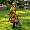 Ornement Solaire Unique pour Jardin Forme Perroquet Lumière avec Piquet de Sol Étanche Extérieur Cour Éclairage Automatique Chemin Éclairage pour Pelouse