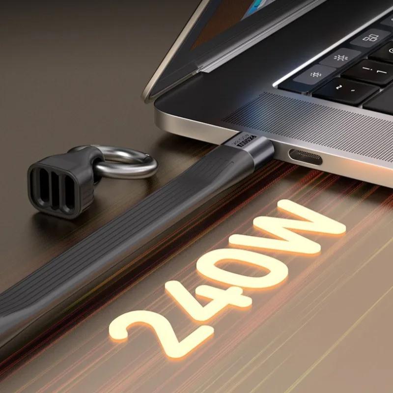 40Gbps Type C Cable 240W Fast Charge USB4 Type C To C with Keychain for Galaxy IPhone 15 Pro Max IPad Mac 8K 60Hz Video Output