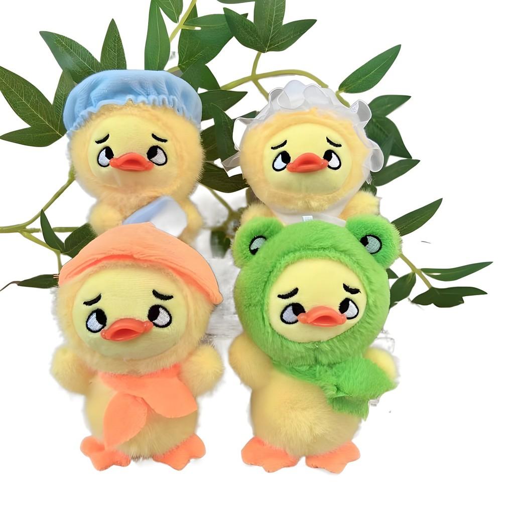 And Fun Cozy Hatwearing Plush Duck Keychain Collectible Doll In Bright Color Variants