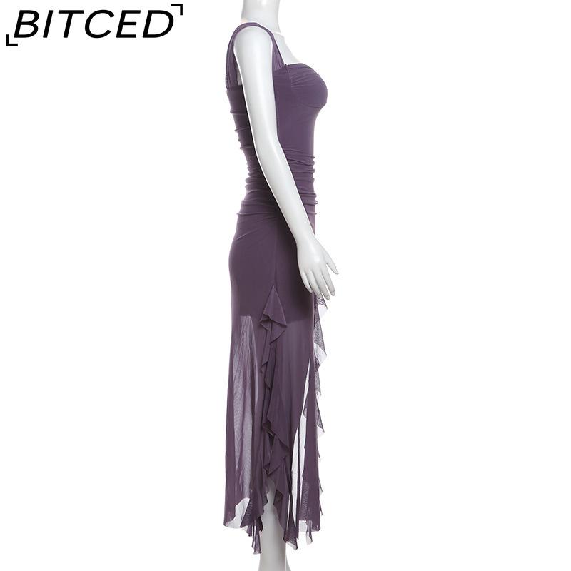 BITCED Spring/Summer Women's Collection: Sensual Strappy Halter Neck Split-Hem Fitted Maxi Dress
