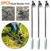 3PCS Hand Weeder Tool with Long Handle Manual Weed Digger Gardening Hoeing Rake Weeding Tools for Yard Lawn Farmhouse Gardening