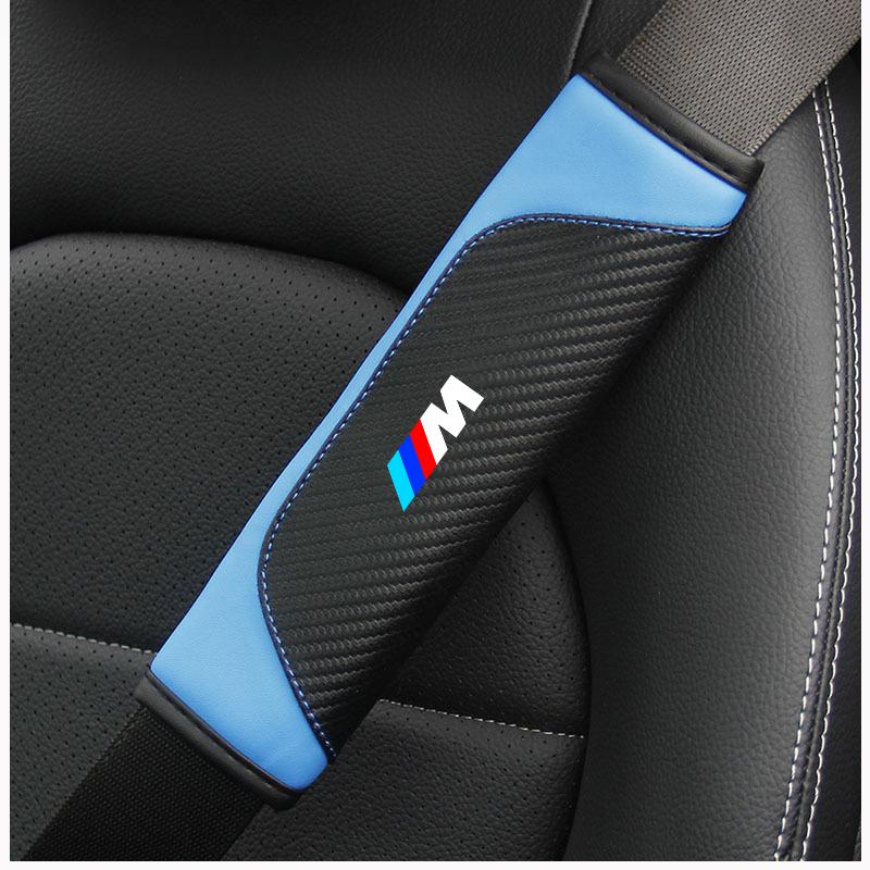 2Pcs Leather Car Seat Belts Cover Shoulder Pad For BMW M X1 X3 X4 X5 E46 E90 F20 E60 E39 F10 M1 M2 M3 M5 M6 E87 Auto Accessories GQ8