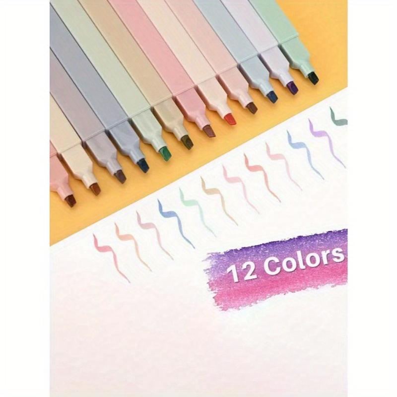 Morandi Estetické Čtvercové Zvýrazňovače Pera, Mírný Měkký Zkosený Hrot Zvýrazňovače Pastelové Zvýrazňovače Neprosakují, Rychleschnoucí Pro Zapisování Poznámek