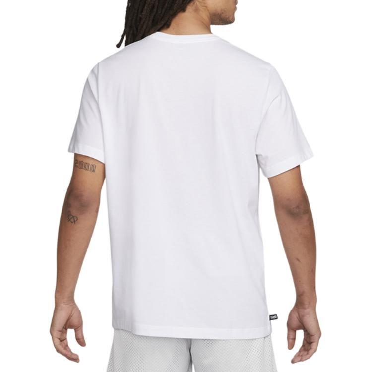 Nike Dri Fit T Shirts Men's White Crew Neck Moderate Straight Fit DQ1876-100