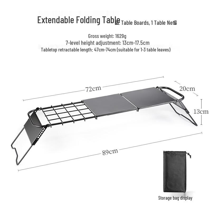 ZISIZ Outdoor Folding Table with Mini Stove Rack