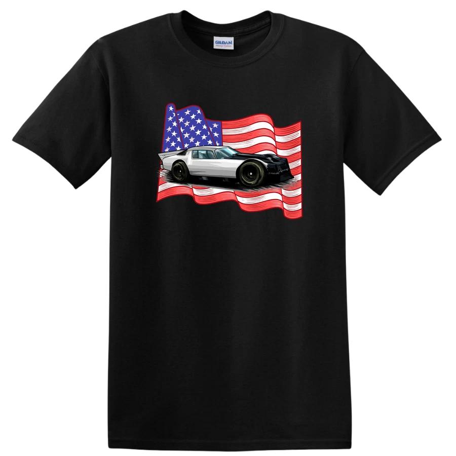 Race Car American Flag T Shirt Cool Racing Tee Retro Classic Muscle Car XL