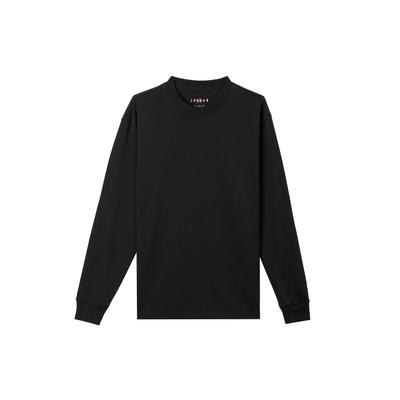 Wordmark Series Solid Logo Embroidered Crew Neck Long Sleeve T-Shirt Men Tops Black FJ0703-010