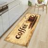 Alfombra Larga para Cocina Patrón Vintage Tema Café Antideslizante Suave Resistente al Desgaste Adecuada para Decoración de Cocina