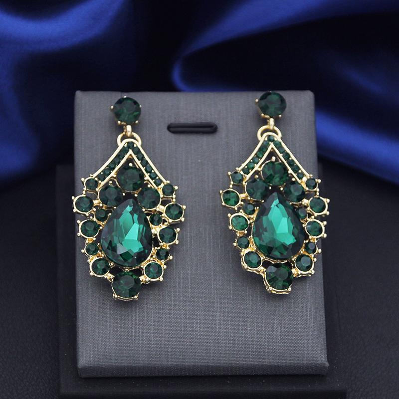 Wholesale Dangle Earrings and Choker Necklace Sets for Women Bridal Jewelry Set Colorful Dubai Jewelry Sets Fashion