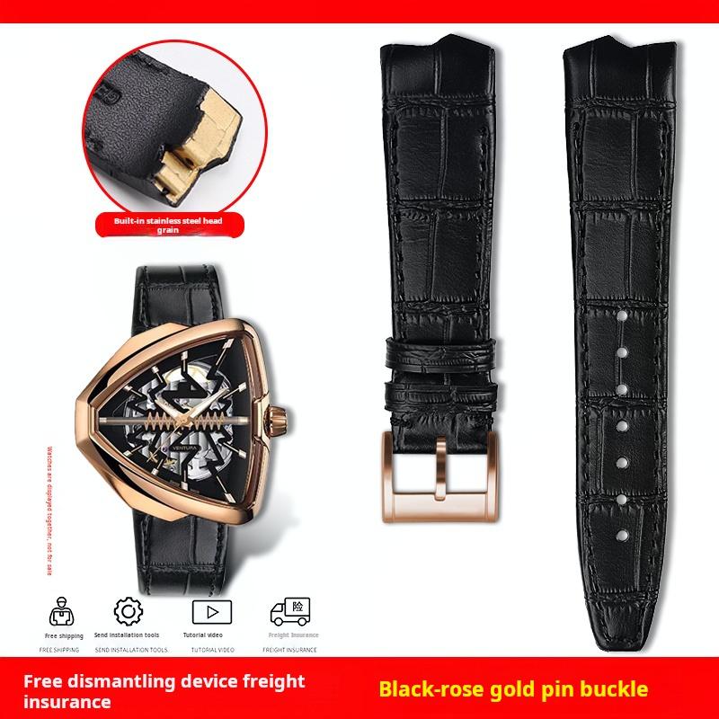 Für Hamilton VENTURA Presley 80. Jubiläum H24535331/H24525331/H24585331 Lederarmband Uhrenarmband Herren Schwarz Braun Armband