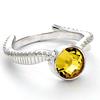 Harry Potter Sterling Silver Golden Snitch Crystal Ring Size Medium