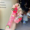Keychain Charming Acrylic With Floating Pink Strawberry Star Gift Adorable