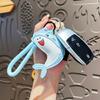 Charming Leather Dolphin Keychain with Whimsical Design Elegant Key Chain Charm for Everyday Use and Special Occasions