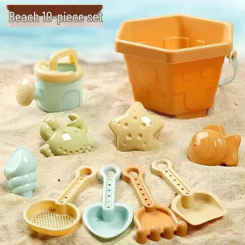 Children's Beach Sand Play Set: Beach Car, Digging Tools, Bucket, Hourglass