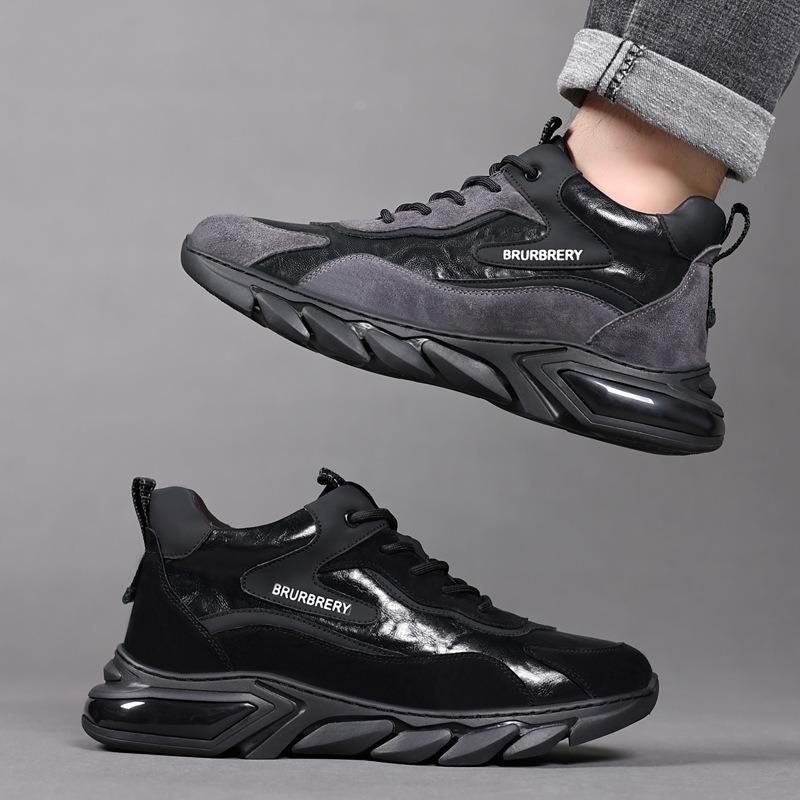 Winter New Wool Leather Men's Cotton Shoes Velvet Warm Sports Casual Men's Shoes Light Outdoor Men's Leather Shoes