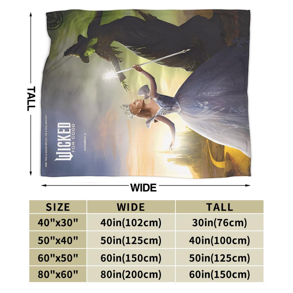 Wicked 2 Musical Movie Glinda Poster Soft Warm Blanket Plush Throw Blanket Novelty Home Decor Flannel Bedspread Sofa Bed Cover