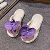 Fashion Luxury Women's Barbie Phalaenopsis Herringbone Slippers 2024 New External Wear Thick Sole Summer Beach High End Cool Slippers