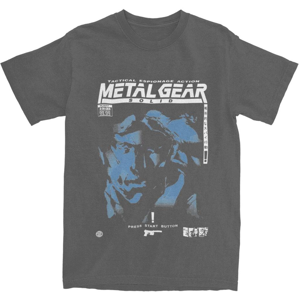 Men's MGS1 Solid Snake Game T Shirts 100% Cotton Tops Summer Y2K Short Sleeves T-Shirt O Neck Custom DIY Tee Shirt Plus Size 5XL