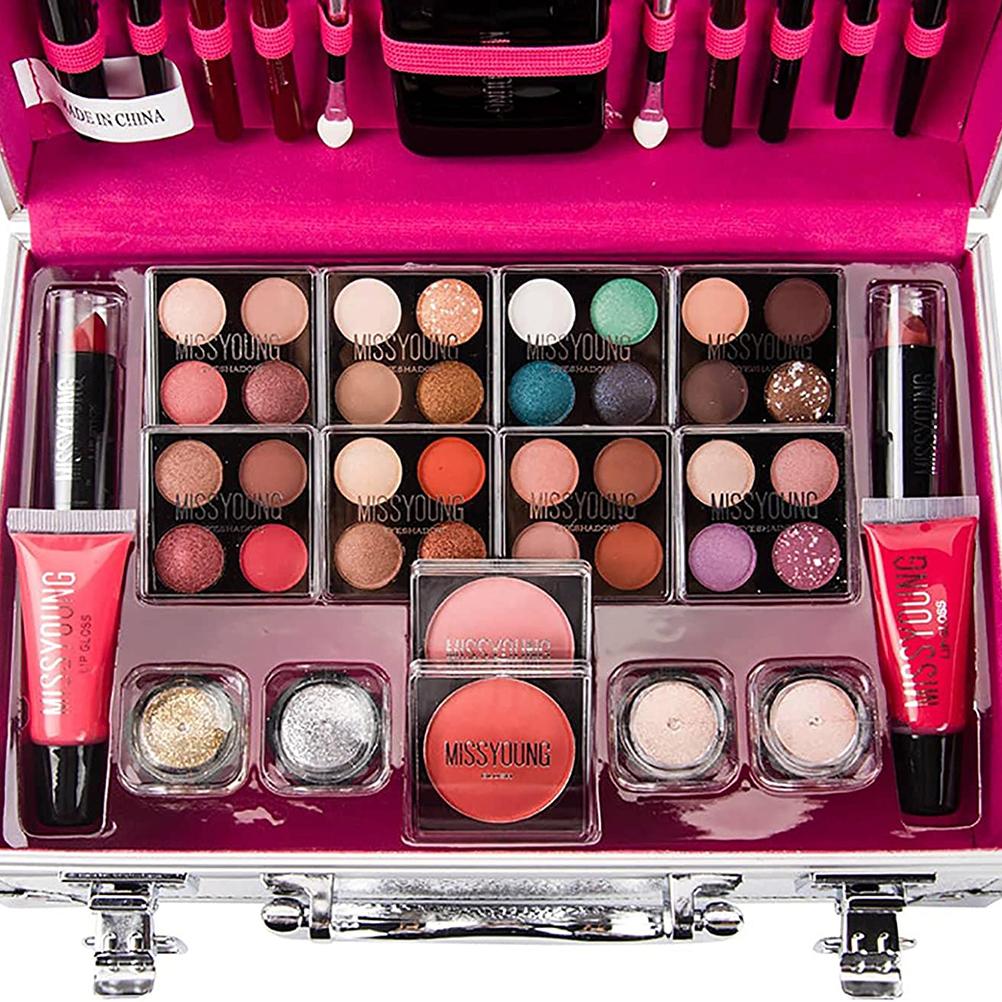 Makeup Set Eyeshadow Lipstick Lip Gloss Eyeshadow Glitter Blusher Mirror Cosmetic Beauty Makeup