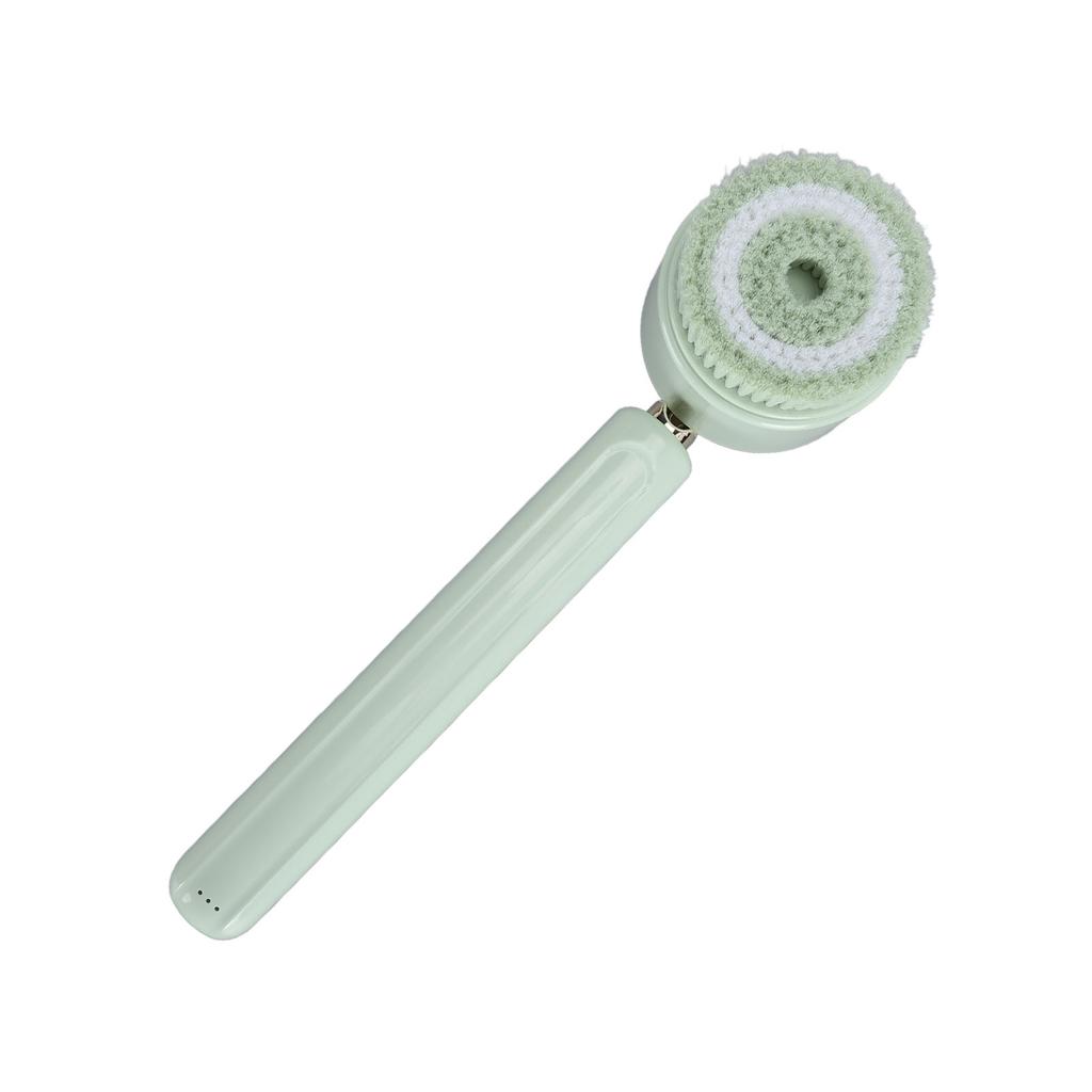 Electric Body Scrubber Brush with 5 Brush Heads Waterproof   Cleansing   Handle Shower Brush