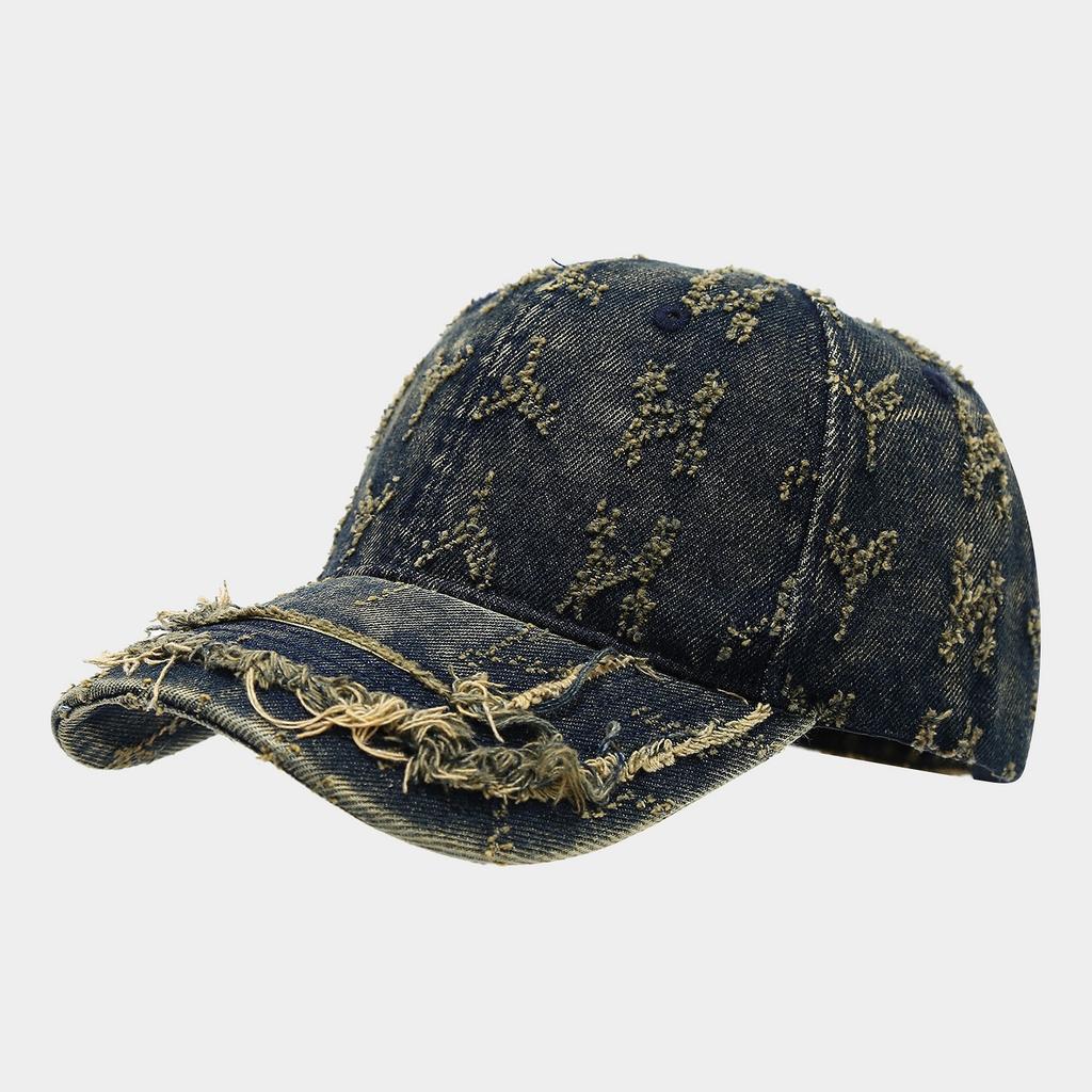 European and American Retro Heavy Industry Rough Edge Washed Old Denim Baseball Cap Men and Women Street Personality Trend Versatile Cap