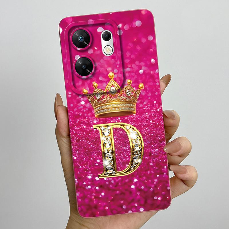 Case for infinix Zero 30 4G 5G Case X6731 Crown Letters Soft Silicone Shockproof Cover For Infinix Zero30 4g Cases X6731B Funda